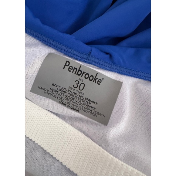 Penbrooke Women's One Piece Swimsuit - Size 30 - Royal Blue Ruffle Neckline -NWT - Picture 4 of 4